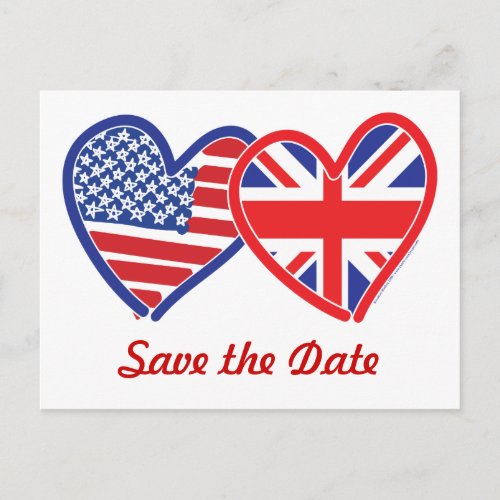 Union JackUSA Save the Date Announcement Postcard