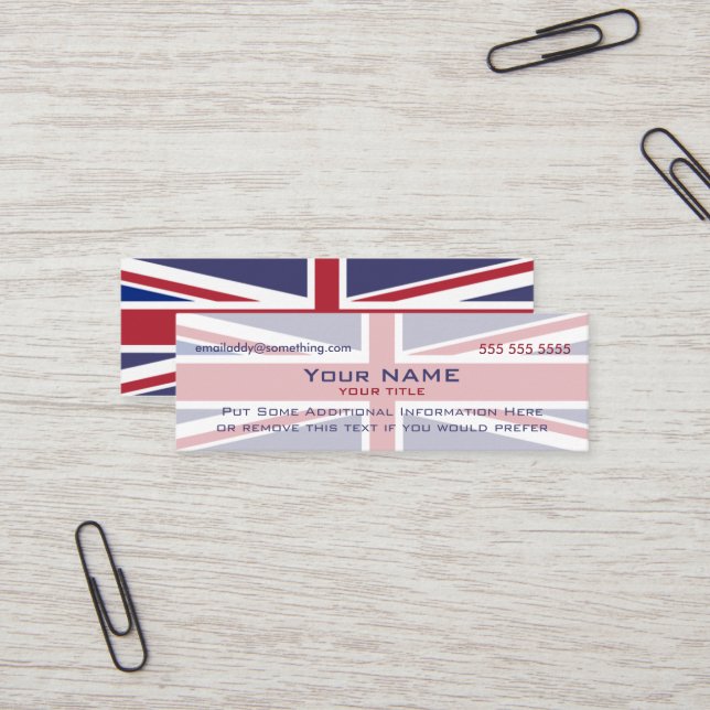 Union Jack version 4 Mini Business Card (Front/Back In Situ)