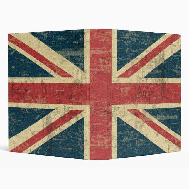 Union Jack Vintage Distressed 3 Ring Binder (Background)