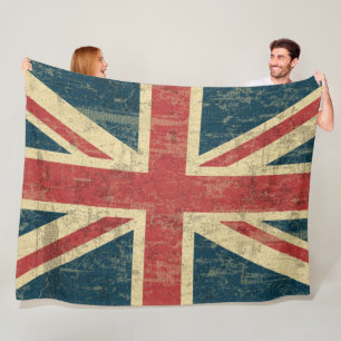 Union Jack Vintage Distressed Fleece Blanket