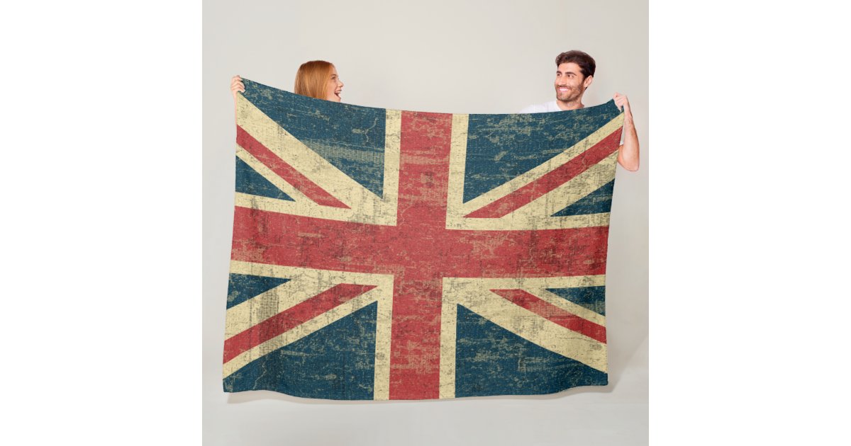 Union Jack Vintage Distressed Fleece Blanket Zazzle