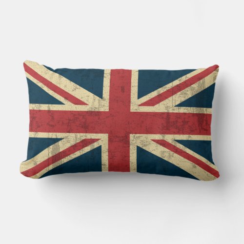 Union Jack Vintage Distressed Lumbar Pillow