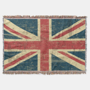 Union Jack Vintage Distressed Throw Blanket