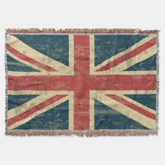 Union Jack Vintage Distressed Throw Blanket