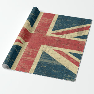 Union Jack Vintage Distressed Wrapping Paper
