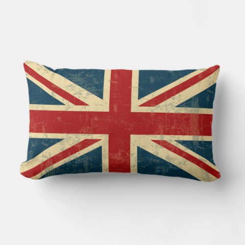 Union Jack Vintage Faded Lumbar Pillow