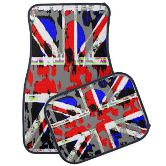 Union Jack Vintage Gothic Dead Skulls Car Floor Mat