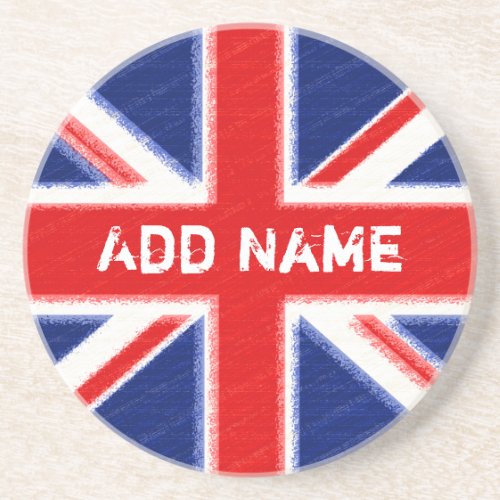 Union Jack with area for personalization Coaster