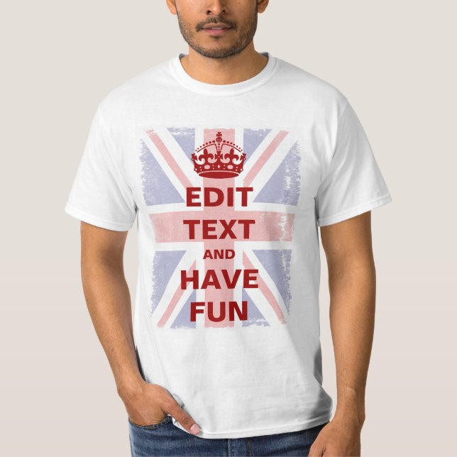 Union Jack With Your Own Text T-Shirt (Front)