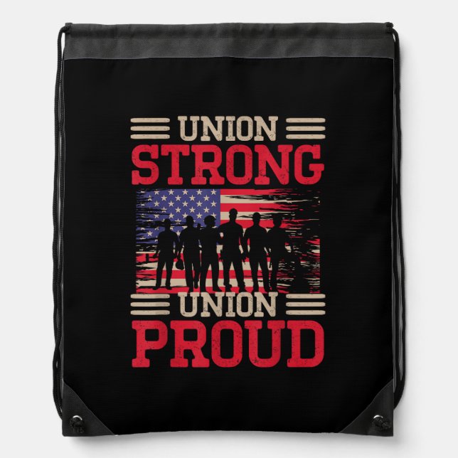 Union Laborer Union Strong Labor Union Worker Unio Drawstring Bag (Front)