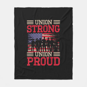 Union Laborer Union Strong Labor Union Worker Unio Fleece Blanket