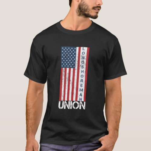 Union Member American Flag Longshoreman Hoodie T_Shirt