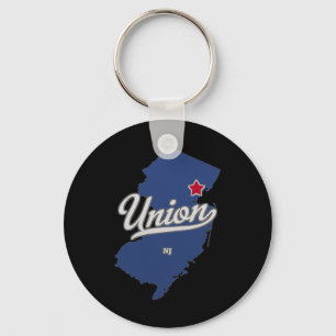 Union New Jersey Nj Map Keychain