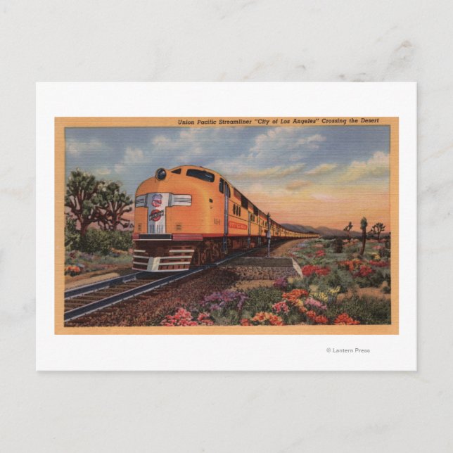 Union Pacific Railroad "City of Los Angeles" Postcard (Front)
