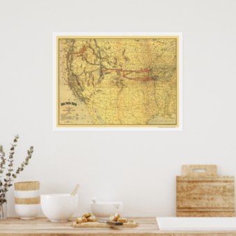 Union Pacific Railroad Map 1900 Poster | Zazzle