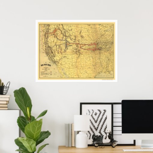 Union Pacific Railroad Map 1900 Poster | Zazzle