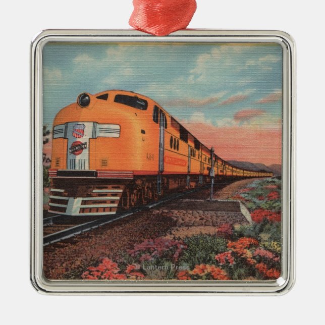 Union Pacific Train, City of L.A. Metal Ornament (Front)