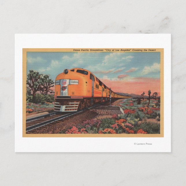 Union Pacific Train, City of L.A. Postcard (Front)