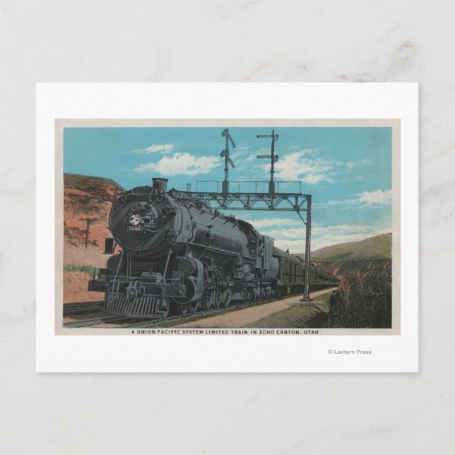 Union Pacific Train, Echo Canyon, UtahUtah Postcard (Front)