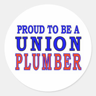 UNION PLUMBER CLASSIC ROUND STICKER