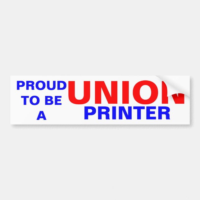 UNION PRINTER BUMPER STICKER (Front)