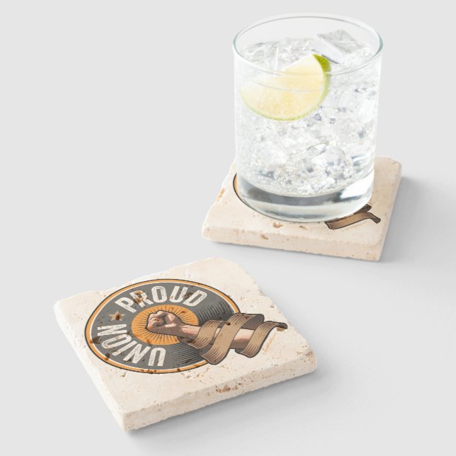 Union Proud Stone Coaster (Side)