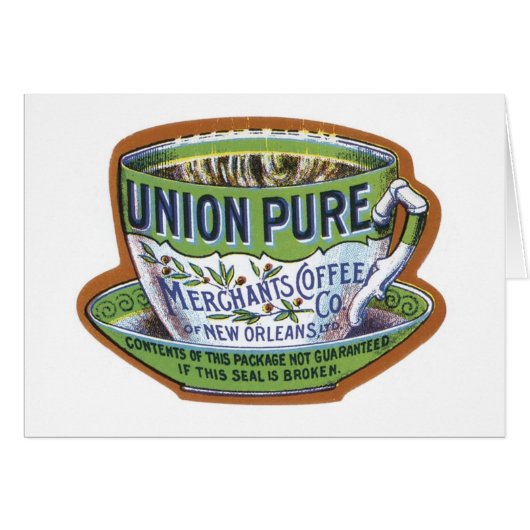 Union Pure Merchant's Coffee Label Cards (Front Horizontal)