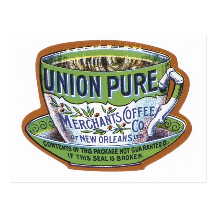 Union Pure Merchant's Coffee Label Postcard