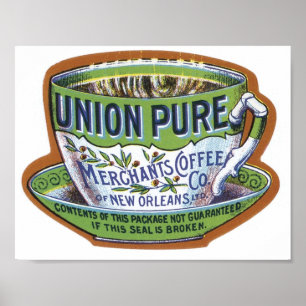 Union Pure Merchant's Coffee Label Poster