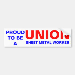 UNION SHEET METAL WORKER BUMPER STICKER