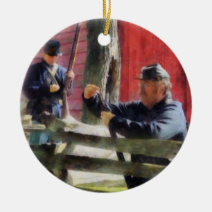 Union Soldier Loading Rifle Ceramic Ornament