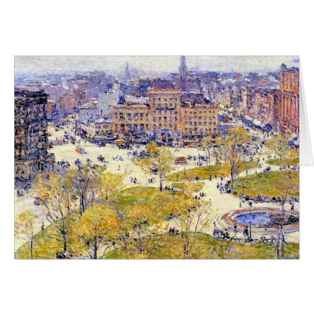 Union Square in Spring by Frederick Childe Hassam Cards (Front Horizontal)