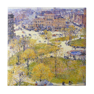 Union Square in Spring by Frederick Childe Hassam Ceramic Tile