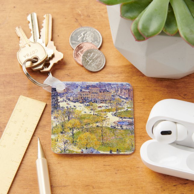 Union Square in Spring by Frederick Childe Hassam Keychain (Desk)