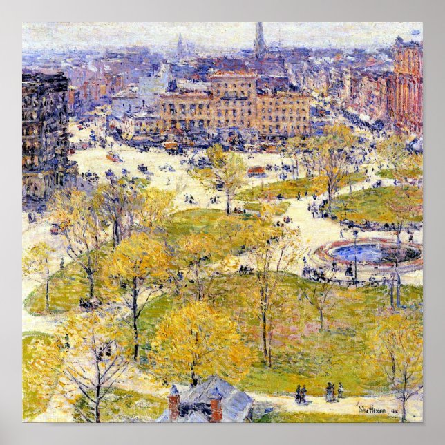 Union Square in Spring by Frederick Childe Hassam Poster (Front)