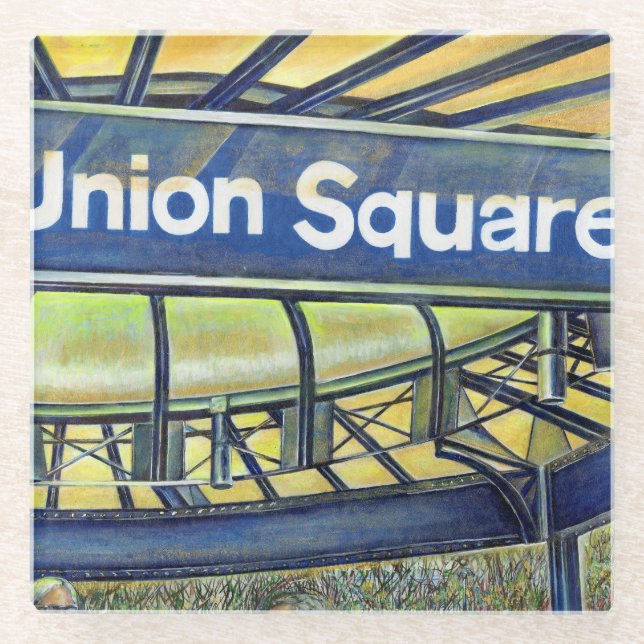 Union Square's Parlor Glass Coaster (Front)