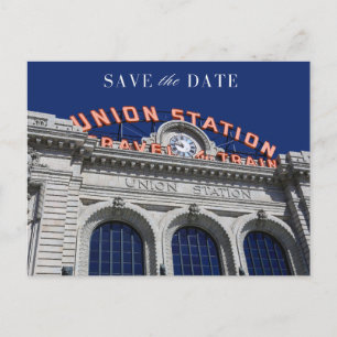 Union Station Chicago Wedding Save the Date Announcement Postcard