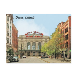 Union Station, Denver, CO, Travel By Train Postcard