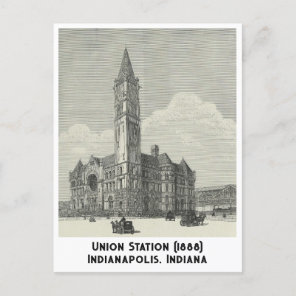 Union Station in 1888, Indianapolis, Indiana Postcard