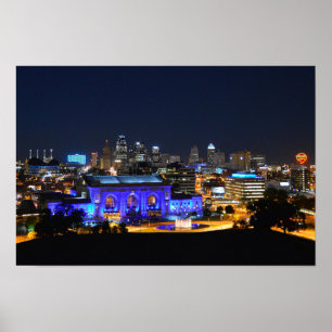 Union Station in Blue, Kansas City (19x10) Poster