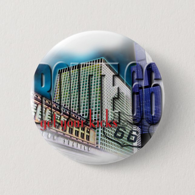 Union Station - Route 66 - Chicago Pinback Button (Front)