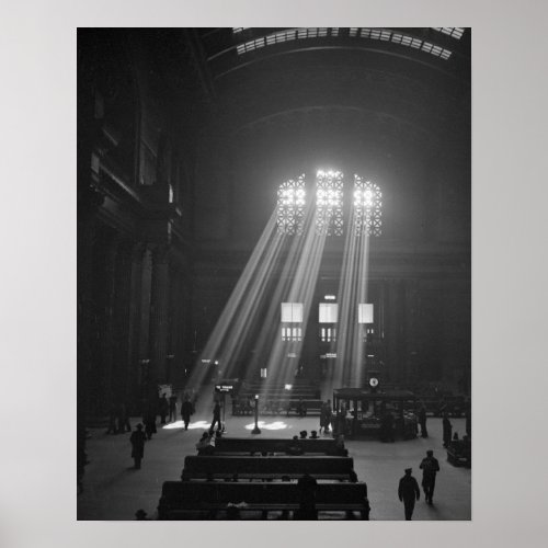 Union Station Waiting Room 1943 Vintage Photo Poster