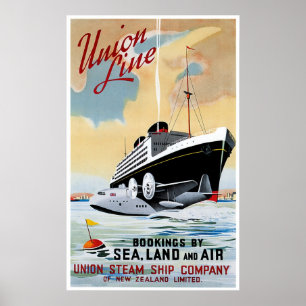 Union Steam Ship Line Vintage Advertisement Poster