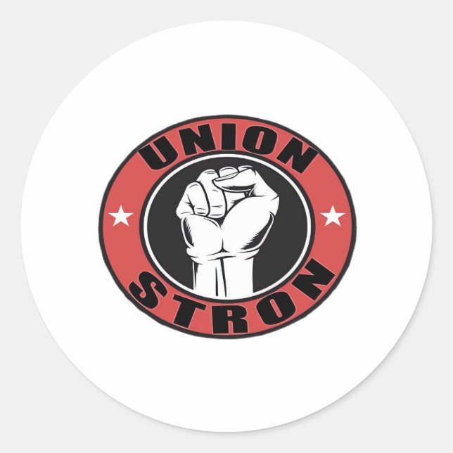 Union Strong American Flag Labor Day  Classic Round Sticker (Front)