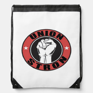 Union Strong American Flag Labor Day  Drawstring Bag