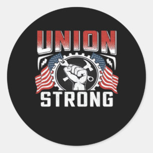 Union Strong American Flag Labor Day Essential Classic Round Sticker