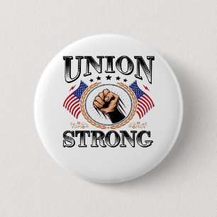 Union Strong American Flag Labor Day Viral Button