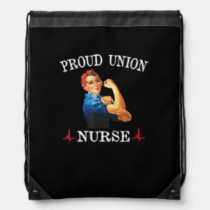 Union Strong And Solidarity And Nurse Drawstring Bag