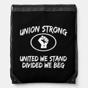 Union Strong And Solidarity Drawstring Bag