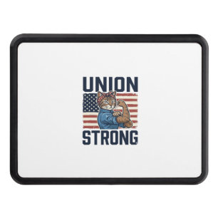 Union Strong Cat Worker Patriotic Vintage Shirt De Hitch Cover